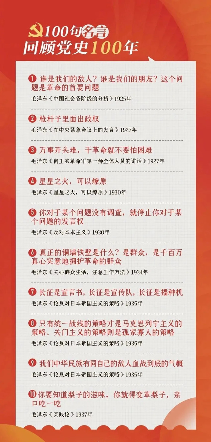 公考用得上！100句名言回顧黨史百年，一起學(xué)習(xí)